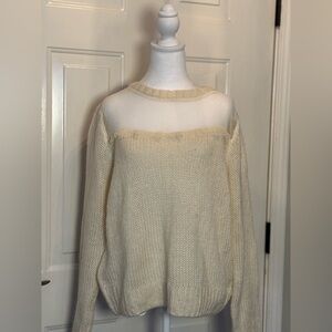 Chic Off-the-Shoulder Cream Sweater